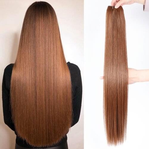 Synthetic Silky Straight Hair Weaves Long Natural Color Synthetic Hair Wefts for Women Kanekalon Hair Lot 613 Blonde Hair Bundle