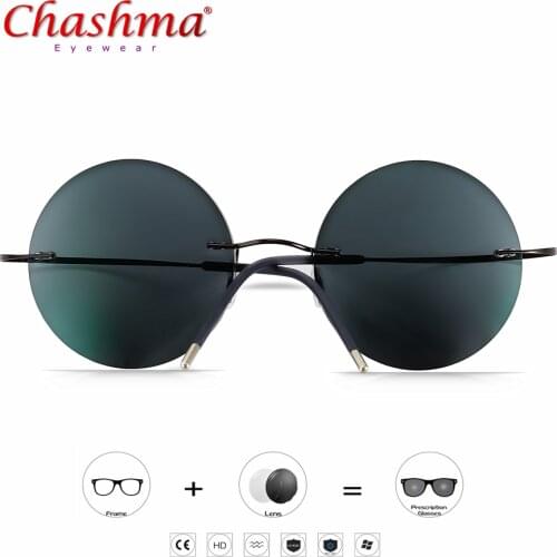 Myopia Sunglasses Photochromic Reading Glasses Women Ultralight Round Korean Glasses Frame Men Titanium No screws Eyewear