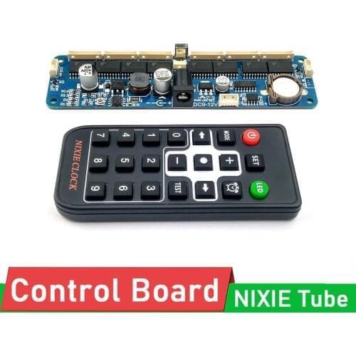 Nixie Glow Clock Motherboard Core Board Control + Remote Control Universal in12 in14 in18 qs30-1 Digital LED time Clock dc 12v