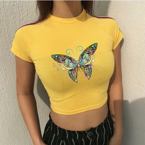 Iron on Heat Transfer Colorful Butterfly Printing Patches Stickers for Clothes DIY Appliques Washable Animal Patches Wholesale
