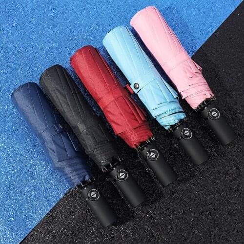 Windproof Three-folding Umbrella Automatic Umbrella Rainproof Womens Car Deluxe Large Windproof Mens Frame Windproof SZ07
