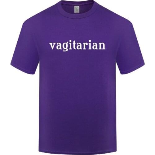 Funny Vagitarian Cotton T Shirt Design Men O-Neck Summer Short Sleeve Tshirts Letter Tees