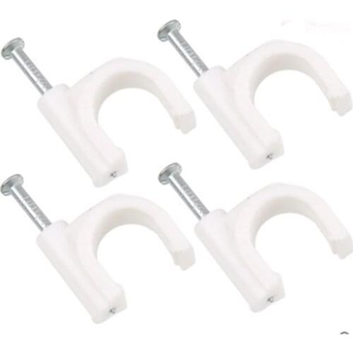 100PCS Round Cable Wire Clips 4mm 6mm 8mm 10mm Cable Management RG6 CAT6 RJ45 Electrical Wire Cord Tie Holder Circle Cable Clips