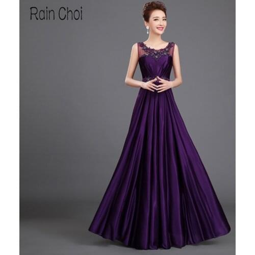 Women Sleeveless A-Line Elegant Wedding Party Formal Gowns Long Evening Dress