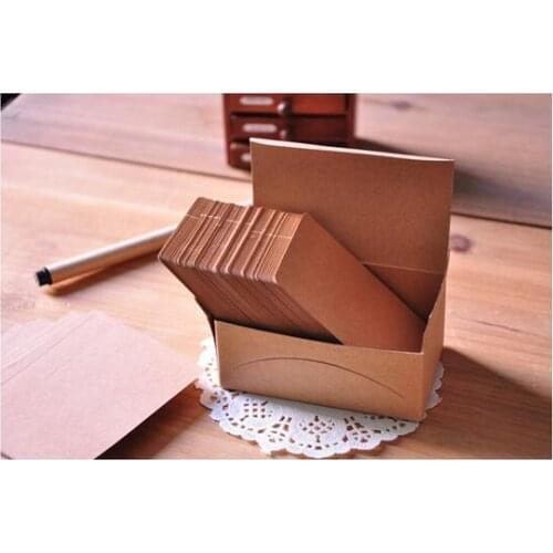 100pcs Double-sided Blank Kraft Paper Business Cards Word Card Message Card DIY Gift Card New Year