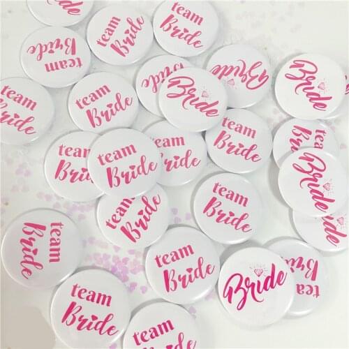 11pcs/lot 1 Bride 10 Team Bride White Badges Hen Night Decor Bridal Shower Bride To Be Bachelorette Party Wedding Decorations