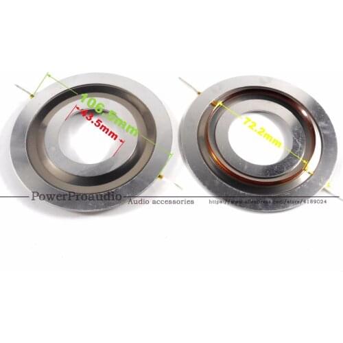 2PCS 72.2 mm Treble Voice Coil Speakers Titanium Film Voice Diaphragm Speaker Accessories DIY