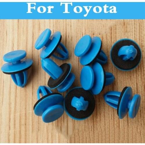 2017 New 50pcs Plastic Rivets Car Styling Bumper Fender Blue Fasteners For Toyota Pronard Rav 4 C Progres Probox Rush Sai Prius