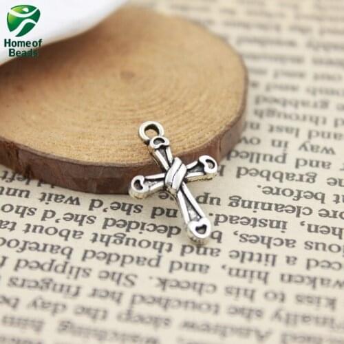 2020 Fashion Antique Silver Color DIY Knot Cross Pendants For Jewelry Making Handmade 13x20mm 50pcs/lot ZA1256