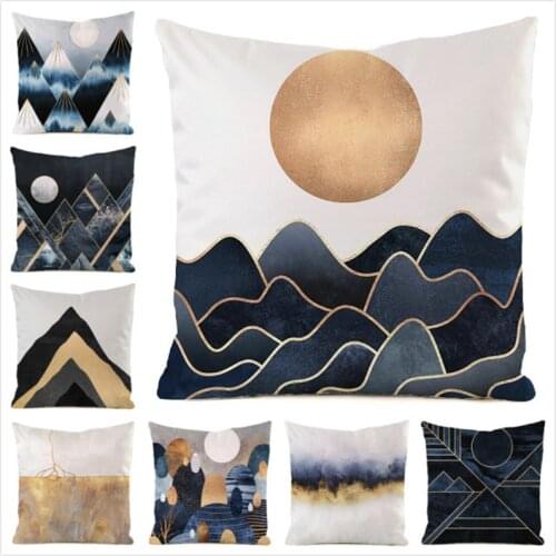 45cm*45cm **Abstract Geometry** Inimitated Silk Fabric Throw Pillow Covers Couch Cushion Cover Home Decorative Pillows