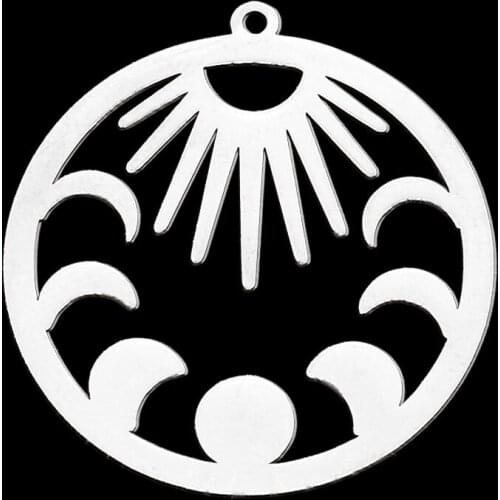 5pcs/lot 100% Stainless Steel Sun Moon DIY Earring Pendant Charm Wholesale Finding Supplies Never Fade Custom Charms