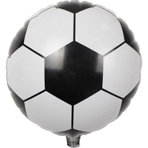 50Pcs 18inch Football Round Balloons Soccer Theme Party Decor Black White Foil Ballons for Boys Birthday Toys Party Supplies