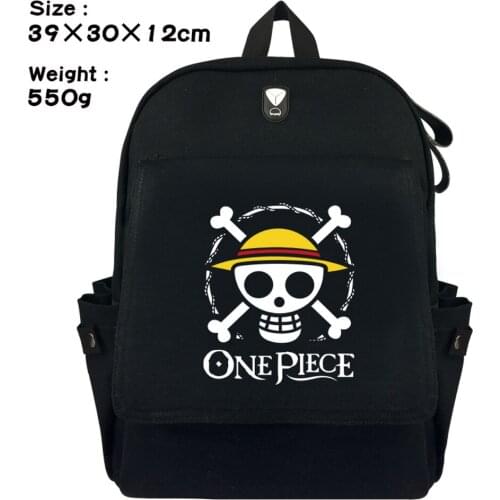 Anime One Piece Luffy Student Casual School Bag Canva Rucksack Travel Bag Fashion Bag Cell Phone Pocket Unisex Backpack