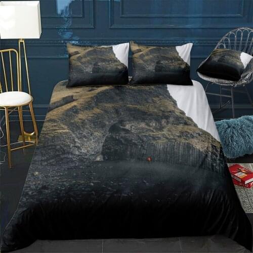 Basalt Column Mountain Quilt Cover Pillowcase 3Piece Comforter Bedding Set With Pillow Case Single Double Duvet Cover