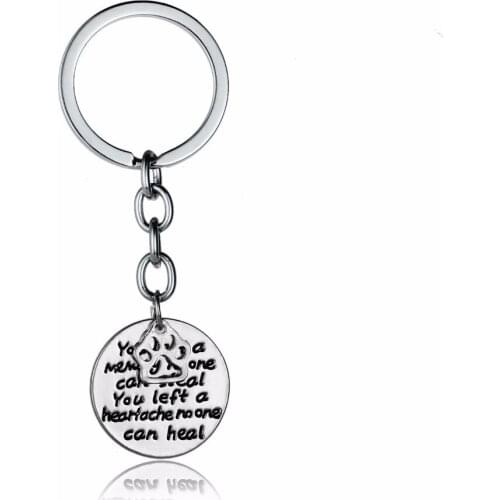 12PC/Lot You Left A Memory No One Can Steal Keychain Dog Cat Pet Paws Animals Memorial Keyring Women Men Key Rings Chains Gifts