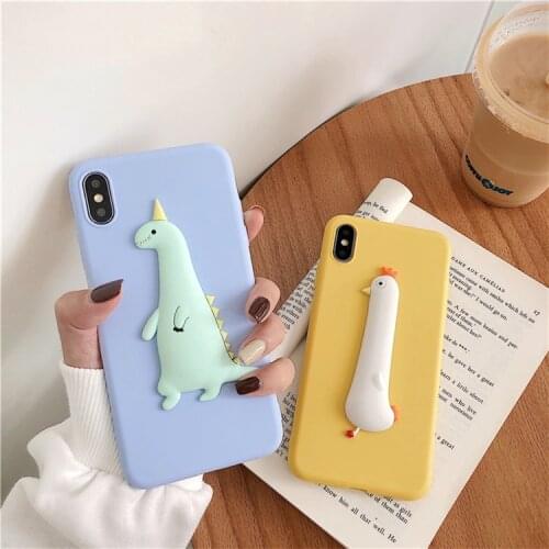 3D Dinosaur Chick Cartoon Candy Case for Xiaomi A1 A2 A3 Mi 5X 6X 8 Lite 9 SE 9T 10T 11 Note 10 Lite Chicken Funda Soft TPU Case