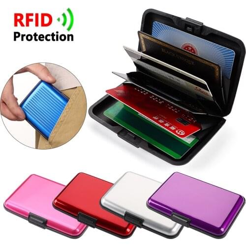 RFID Blocking Credit Card Holder Aluminum Metal Waterproof Anti-Theft Wallet Business Card Case Unisex Card Protection Holder