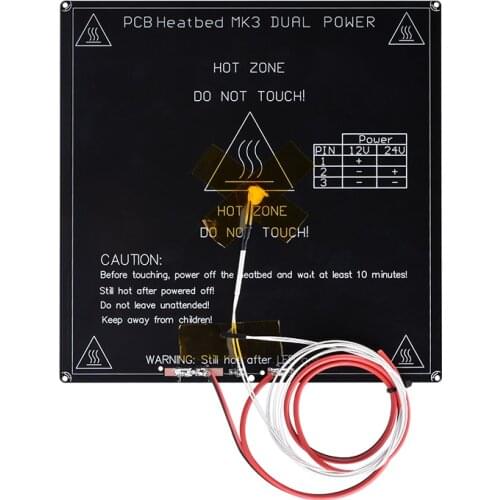 3D Printer Parts MK3 heatbed 214*214*3mm+LED+Resistor+100K ohm Thermistors Aluminum heated bed RepRap PCB diameter like MK2B