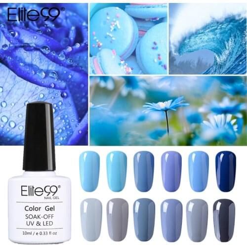 Elite99 10ml Blue Color Series Nail Gel Polish Soak Off UV Gel Polish Hybrid Varnish Semi Permanent Nail Art Lacquer Manicure