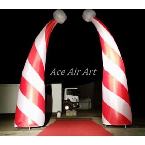 Giant 3m H Inflatable Lighting Christmas Decoration LED Inflatable Curve cone with bases for Christmas