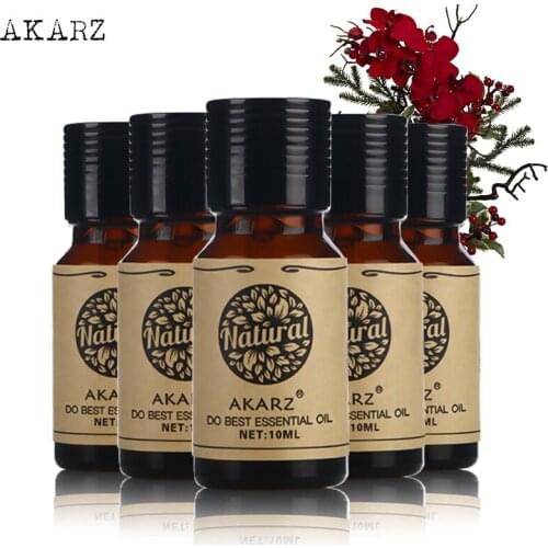 AKARZ Famous brand Musk Sandalwood Eucalyptus Osmanthus Honeysuckle essential oil Aromatherapy Massage Spa Bath skin care 10ml*5
