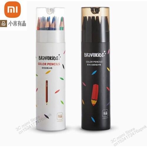 24 colors / set xiaomi youpin color pencil water soluble black wood color lead 24 color suitable for childrens painting smart
