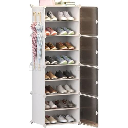 Small shoe shelf simple household indoor multi-layer dust-proof space saving bedroom storage shoe cabinet