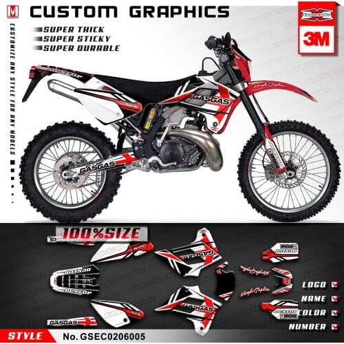 KUNGFU GRAPHICS Custom Decals Kit Sticker Design for GAS GAS EC 125 200 250 300 2002 2003 2004 2005 2006 (Style no. GSEC0206005)