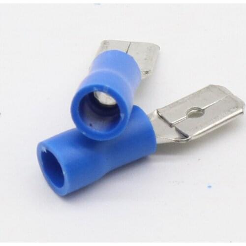 MDD2-250 MDD2.5-250 male Insulated Spade Quick Connector Terminals Crimp Terminal AWG 100PCS/Pack MDD
