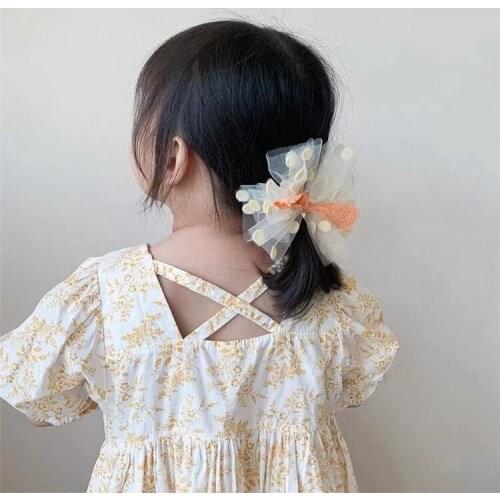 Baby Girls Cute Hair Accessories Kids Infant Lace Hairpins Polka Dots Side Hair Clips New Born Barrettes Claw Clips Headwear