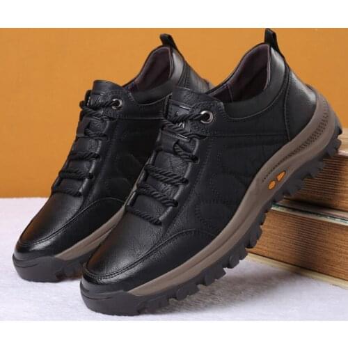 Autumn Casual Men Leather Shoes Quality Mens Casual Sneakers Designer Bussiness Outdoor Shoes For Man Driving Work Shoe