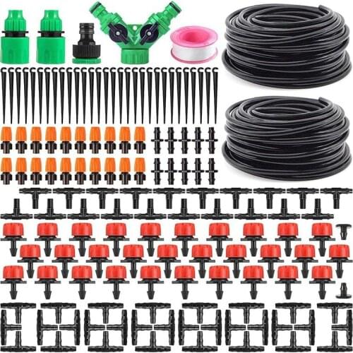 HOT-Garden Automatic Drip Irrigation Set,30M Adjustable Mini DIY Irrigation Kit,1/4 inch Heavy Duty Tube Watering Kit for Patio