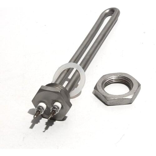 1inch BSP/NPT Low Voltage DC 12/24/36/48V Solar Water Immersion Heater Heating Element with Nut 200mm Length 300W/600W 304SUS