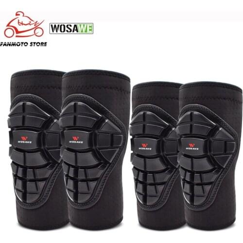 WOSAWE 4Pcs 4-14 Years Old Kids Children Motorcycle Kneepads Skiing Skate Outside Sports Knee Protector Motocross Elbowpads Gear