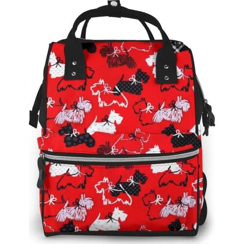 NOISYDESIGNS Westie Mommy Bag Diaper Large Capacity Baby Bag Travel Diaper Backpack Waterproof Anti-loss Maternity Bag for Mom