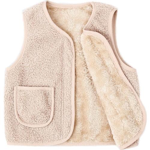 Autumn and winter baby warm cotton vest for boys and girls 2021 new childrens lamb cashmere P4808