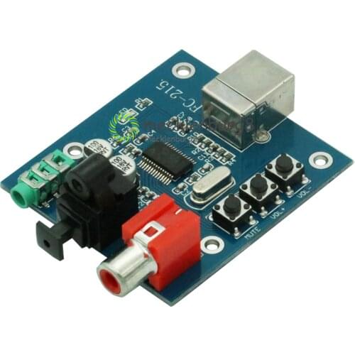 PCM2704 USB DAC for S / PDIF Sound Card Decoder Board 3.5mm Output F / PC 2 Channel Analog Output