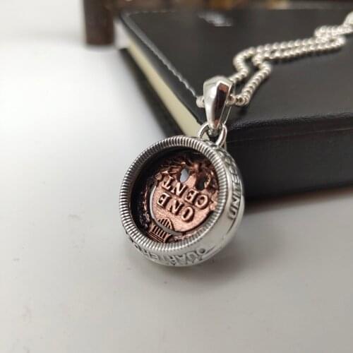 BOCAI New Real S925 Silver Portrait Coin Female Pendant Simple Temperament and Personality Woman Pendant