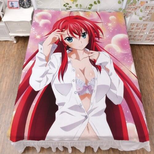 Anime High School DxD character sexy girl Rias Gremory Toujou Koneko bed milk fiber sheet & flannel blanket summer quilt 150x200