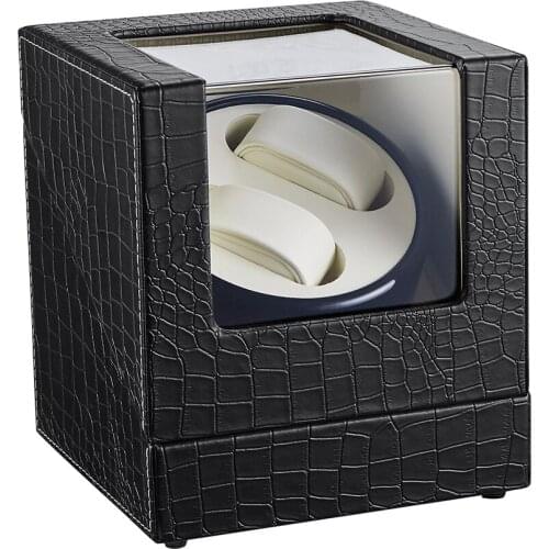 Durable Black Automatic Watch Winder Box High Class Leather 5 Modes Winding Storage Holder Display Watch Box Quiet Motor Shaker
