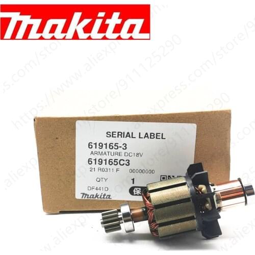 Armature Rotor for MAKITA DDF451 BHP451 BDF451 DF441D DSC191Z BHP451SFE BHP451RFE BDF451Z BDF451SFE BDF451RFE 619165-3