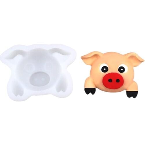 Cartoon Animal Pigs Head Chocolate Mold Fondant Cake Gypsum Silicone Mould Baking Tool XGY-350