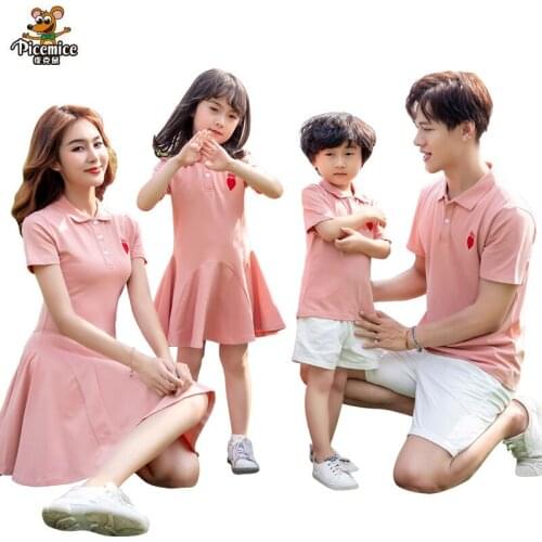 Family Clothing Mother Daughter Dresses Summer Father Son T-Shirts Short Pants Men Boy Family Matching Outfits Women Girl Dress