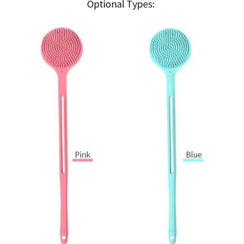 Bath Brush Double-Sided Back Scrubber with Hanging Hole for Body Cleaning Long Handle for Shower Soft Bristles Skin Exfoliating