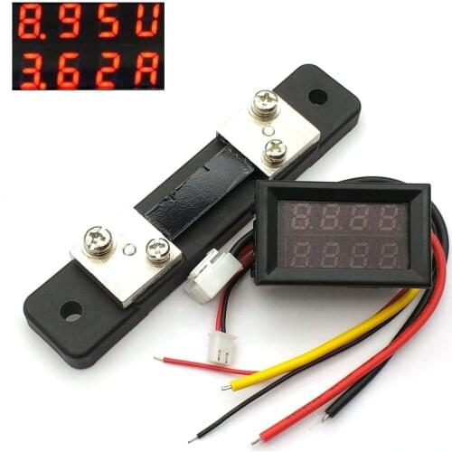 LED DC 0-100V 10A 50A 100A Dual Display Voltage Meter Digital LED Voltmeter Ammeter Panel Amp Volt Gauge
