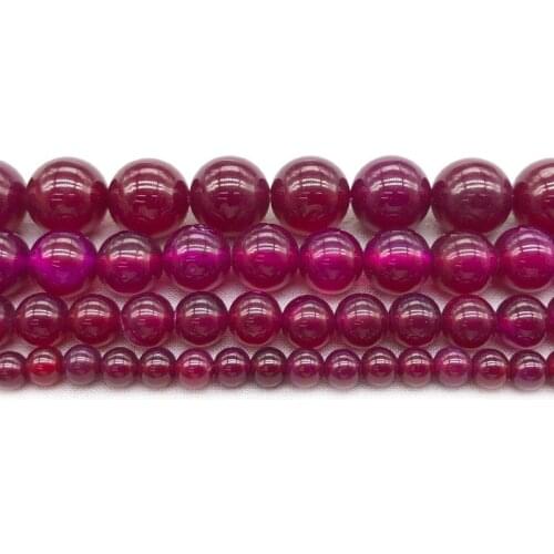 High Quality Loose Beads Natural Rose Red Agat Stone Beads for Jewelry Making DIY Bracelet necklace 4mm 6mm 8mm 10mm