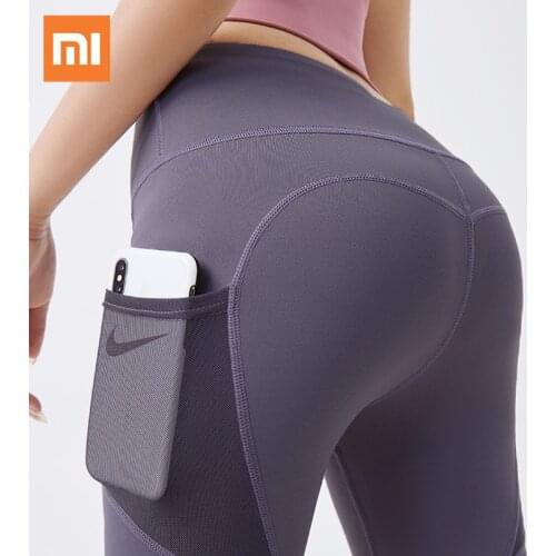 Xiaomi Women Yoga Pants Sports Leggings Sportswear Stretchy Fitness Gym High Waist Tights Pants Side Pockets Seamless Push Up