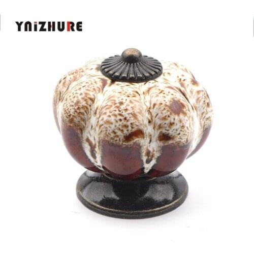 1pc Pumpkin Knobs Ceramic Knobs Dresser Knob Drawer / Cabinet Handle Pulls / Colorful Kitchen Cupboard Knob Furniture Ha