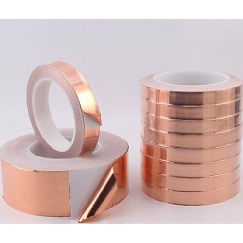 1Pc Width 4/5/6Mm Length 20M Double Conductive Copper Foil Tape Strip Adhesive Shielding Mask High Temperature Tape