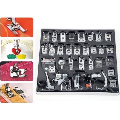 32pcs Sewing Tools Domestic Sewing Machine Presser Foot Feet Kit Set Sewing Machine Accessories Sewing Foot Crafts Apparel